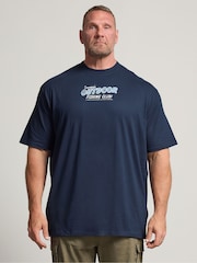 Blau - Lang - BadRhino Big & Tall Peanuts Fishing T-Shirt - Bild 1 von 6