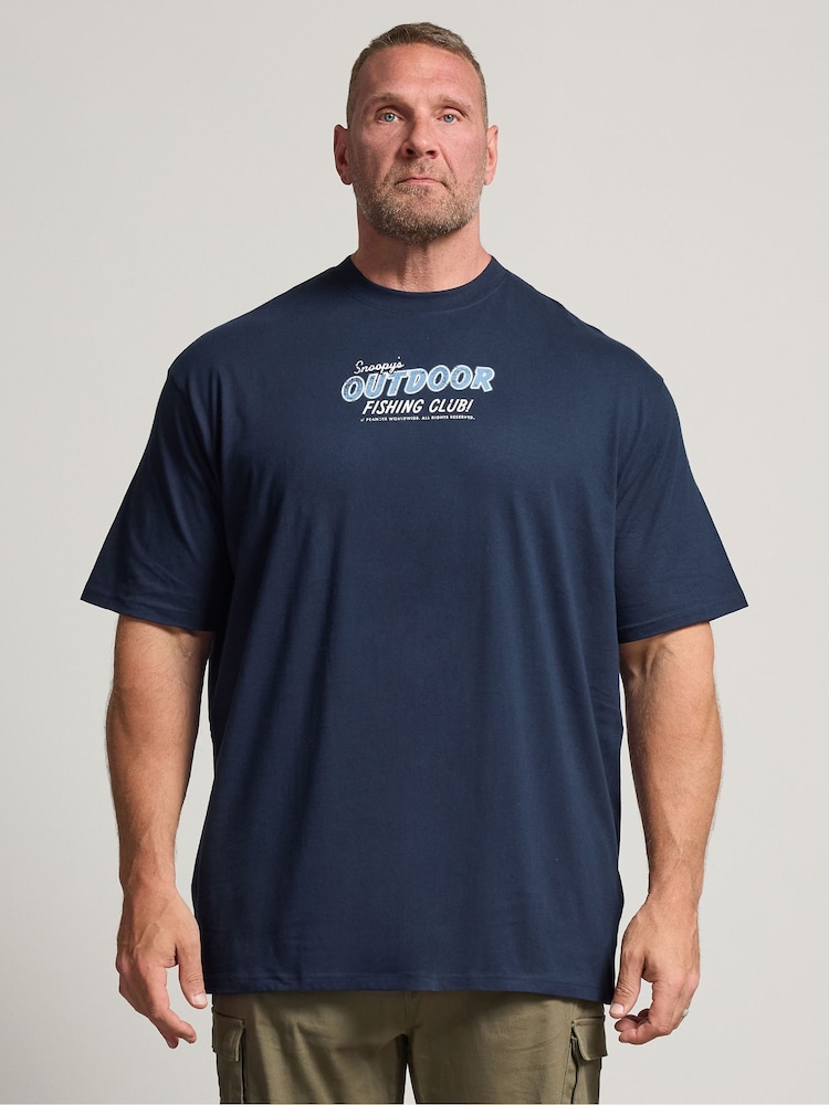 Blau - Lang - BadRhino Big & Tall Peanuts Fishing T-Shirt - Bild 1 von 6 Blau - Lang - BadRhino Big & Tall Peanuts Fishing T-Shirt - Bild 1 von 6