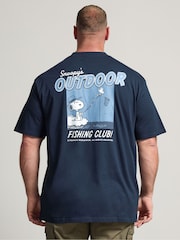 Blau - Lang - BadRhino Big & Tall Peanuts Fishing T-Shirt - Bild 3 von 6