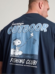 Blau - Lang - BadRhino Big & Tall Peanuts Fishing T-Shirt - Bild 4 von 6