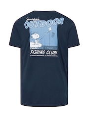 Blau - Lang - BadRhino Big & Tall Peanuts Fishing T-Shirt - Bild 6 von 6