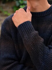 Brown/Navy Relaxed Ombre Crew Neck Jumper - Image 5 of 8