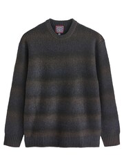 Brown/Navy Relaxed Ombre Crew Neck Jumper - Image 6 of 8