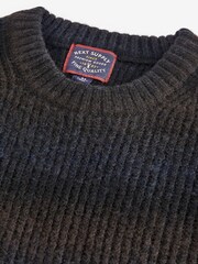 Brown/Navy Relaxed Ombre Crew Neck Jumper - Image 8 of 8