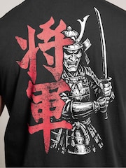 Crno - Standardno - Grafička majica BadRhino Big & Tall Shogun Samurai - Slika 4 od 7