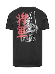 Crno - Standardno - Grafička majica BadRhino Big & Tall Shogun Samurai - Slika 7 od 7