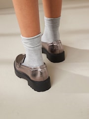 Pewter Metallic Forever Comfort® Chunky Loafers - Image 4 of 9
