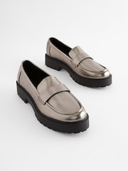 Pewter Metallic Forever Comfort® Chunky Loafers - Image 5 of 9