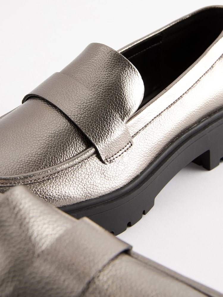 Pewter Metallic Forever Comfort® Chunky Loafers - Image 9 of 9