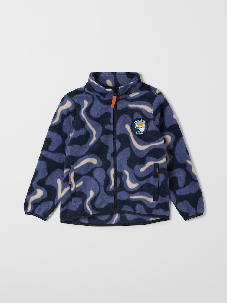 Polarn O. Pyret Blue Map Print Fleece Jacket - Image 2 of 5