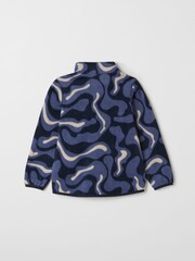 Polarn O. Pyret Blue Map Print Fleece Jacket - Image 3 of 5