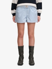 SUPERDRY Blue Cotton Elastic Check Shorts - Image 2 of 7