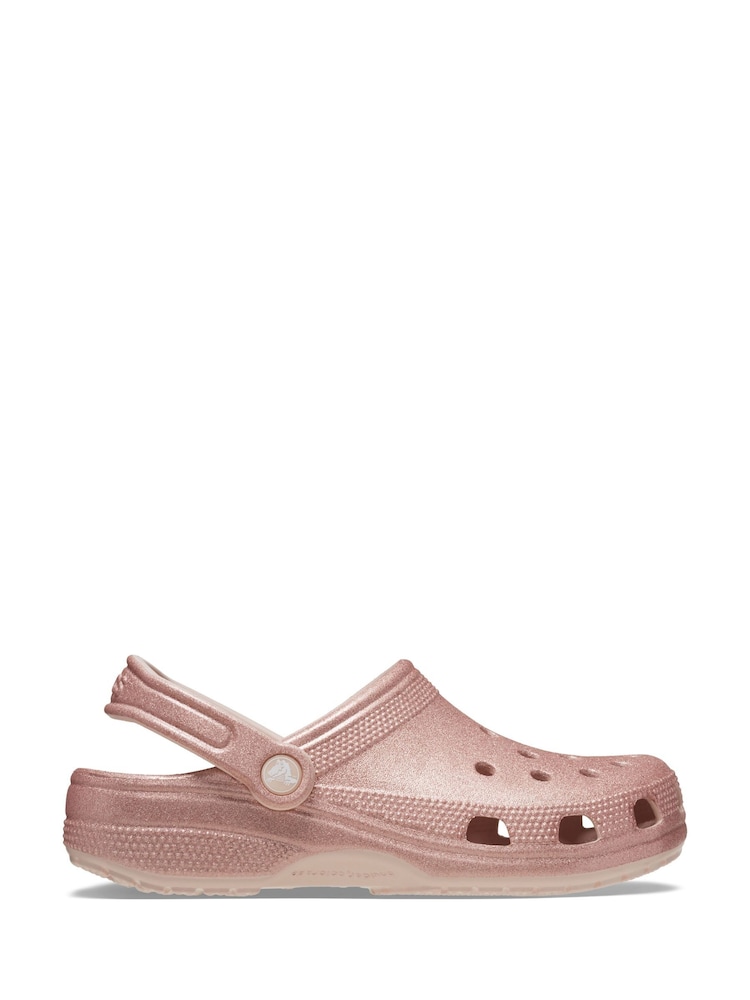 Crocs Pink Classic Glitter Clogs - Image 1 of 2