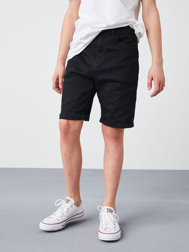 Black Regular Fit Denim Shorts (3-16yrs) - Image 2 of 4