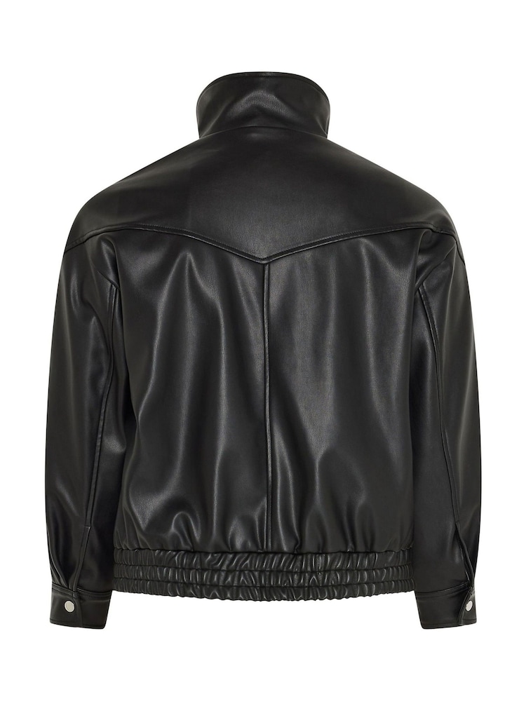 Μαύρο - Yours Curve Funnel Neck PU Jacket - Εικόνα 6 του 6 Μαύρο - Yours Curve Funnel Neck PU Jacket - Εικόνα 6 του 6