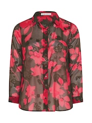 Yours Curve Pink London Jacquard Floral Shirt - Image 5 of 6