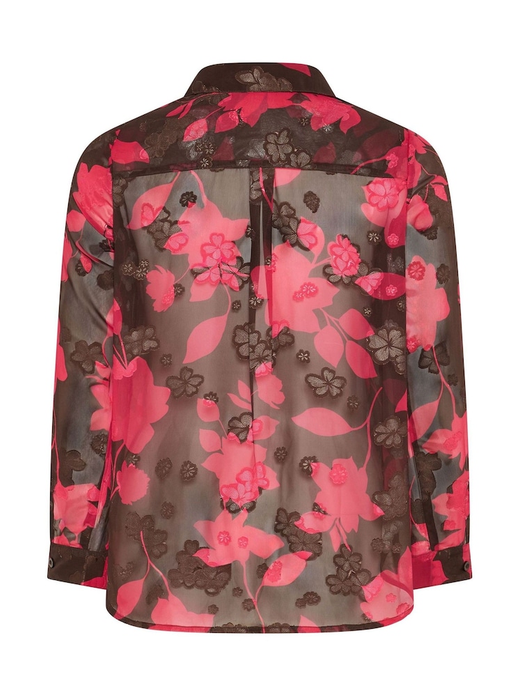 Yours Curve Pink London Jacquard Floral Shirt - Image 6 of 6 Yours Curve Pink London Jacquard Floral Shirt - Image 6 of 6