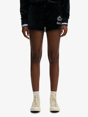SUPERDRY Black Country Club Velour Shorts - Image 2 of 8