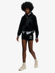 SUPERDRY Black Country Club Velour Shorts - Image 6 of 8