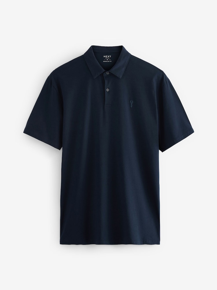 Navy/Teal Blue/Pink Regular Fit Short Sleeve Jersey Polo Shirts 3 Pack - Image 10 of 12