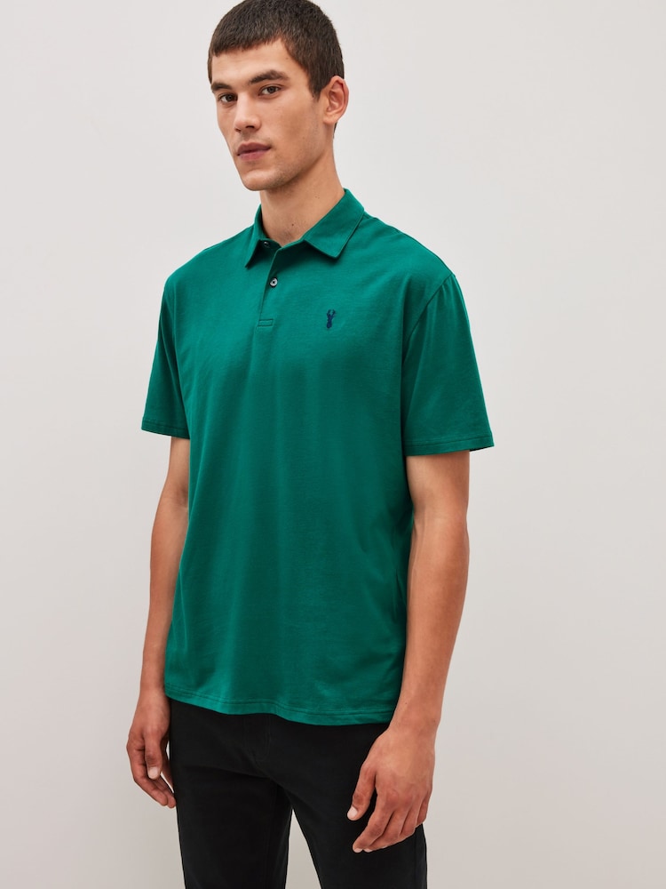 Navy/Teal Blue/Pink Regular Fit Short Sleeve Jersey Polo Shirts 3 Pack - Image 5 of 12