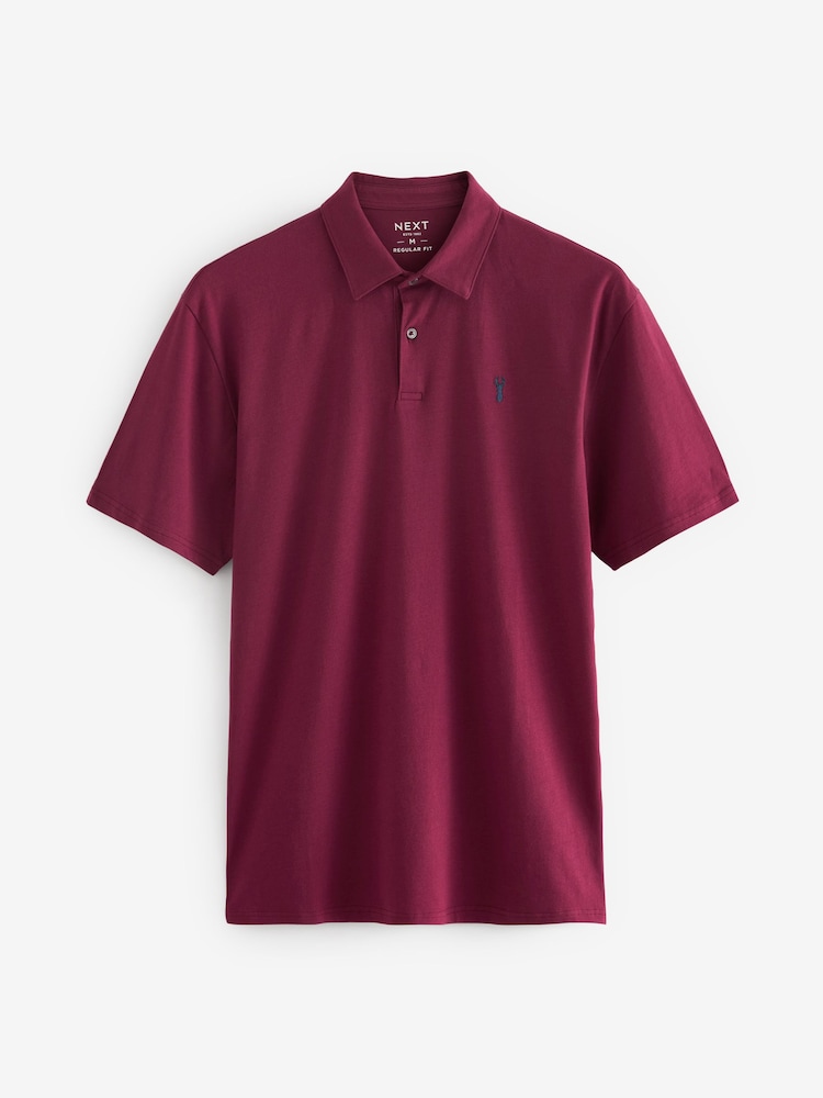 Navy/Teal Blue/Pink Regular Fit Short Sleeve Jersey Polo Shirts 3 Pack - Image 8 of 12