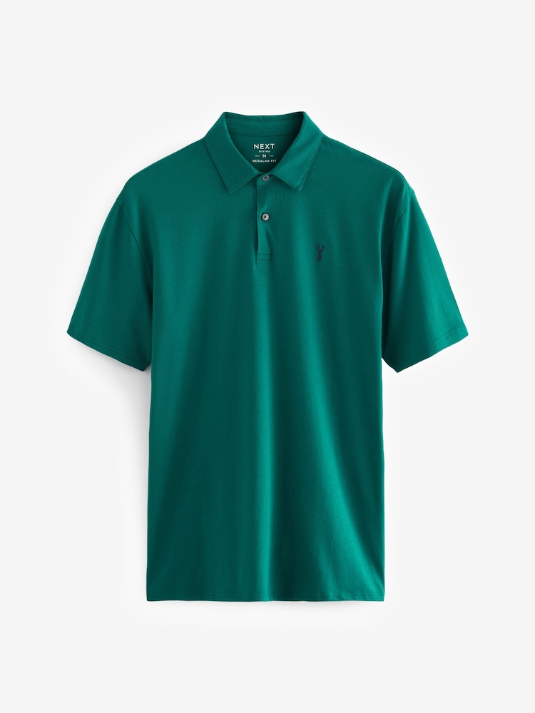 Navy/Teal Blue/Pink Regular Fit Short Sleeve Jersey Polo Shirts 3 Pack - Image 9 of 12
