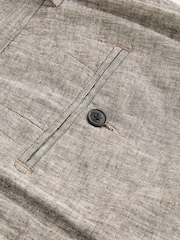 Brown Linen Cotton Chino Shorts with Belt Included - Image 8 of 10