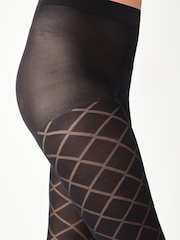 Black Diamond Pattern Tights 1 Pack - Image 3 of 3
