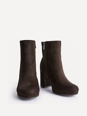 Smeđa - Linzi Merit Platform Block Heel Ankle Boots - Slika 3 od 5