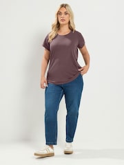 Violet/vert - Yours Curve Pack de t-shirts de base 2 - Image 3 sur 7