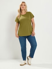 Violet/vert - Yours Curve Pack de t-shirts de base 2 - Image 4 sur 7