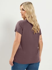 Violet/vert - Yours Curve Pack de t-shirts de base 2 - Image 5 sur 7