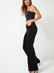 Black Velvet Flared Jeans - Image 2 of 7
