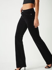 Black Velvet Flared Jeans - Image 3 of 7