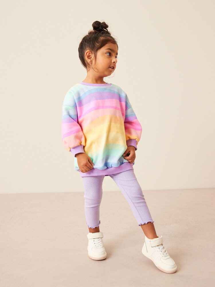 Rainbow Printed Sweatshirt and Leggings Set (3mths-7yrs) - Image 2 of 6