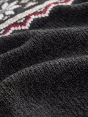 Black Zip Neck Fairisle Pattern Knitted Jumper - Image 8 of 8