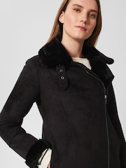 Hobbs Black Faux Fur Alana Jacket - Image 3 of 4