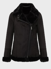 Hobbs Black Faux Fur Alana Jacket - Image 4 of 4