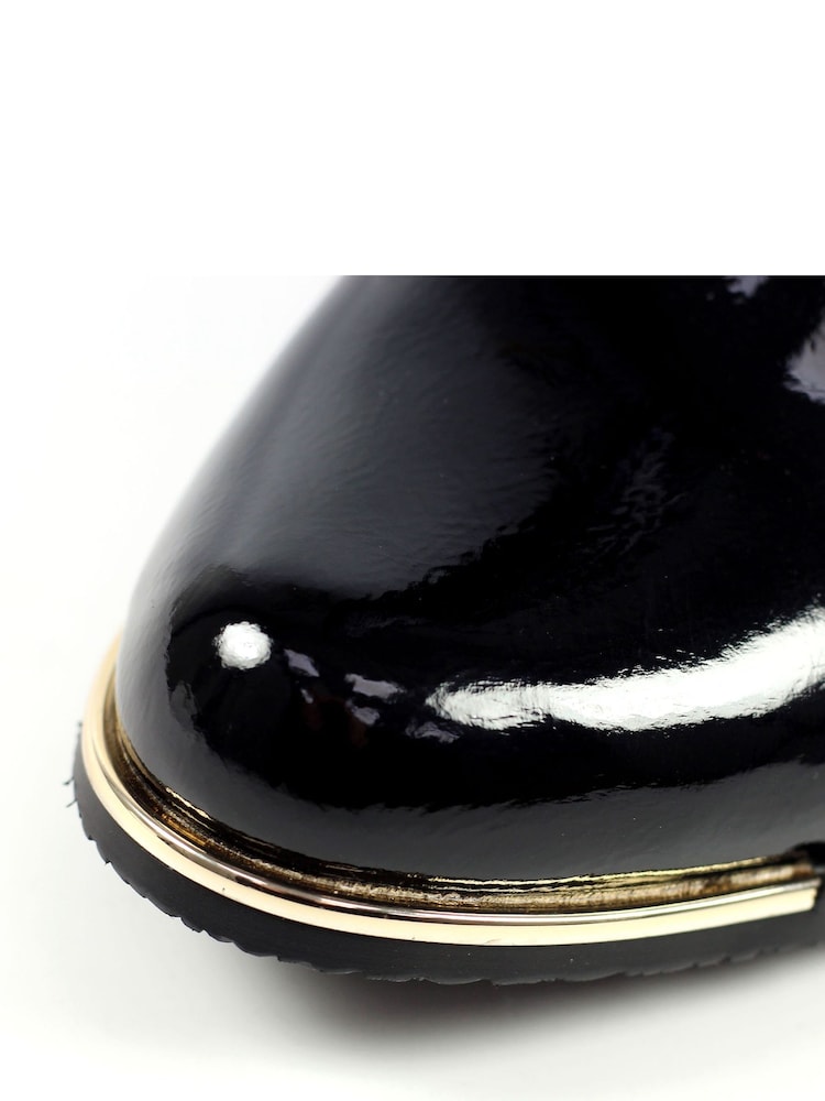 Lunar Monique Patent Long Black Boots - Image 11 of 11