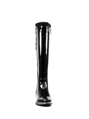 Lunar Monique Patent Long Black Boots - Image 6 of 11