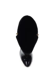 Lunar Monique Patent Long Black Boots - Image 9 of 11