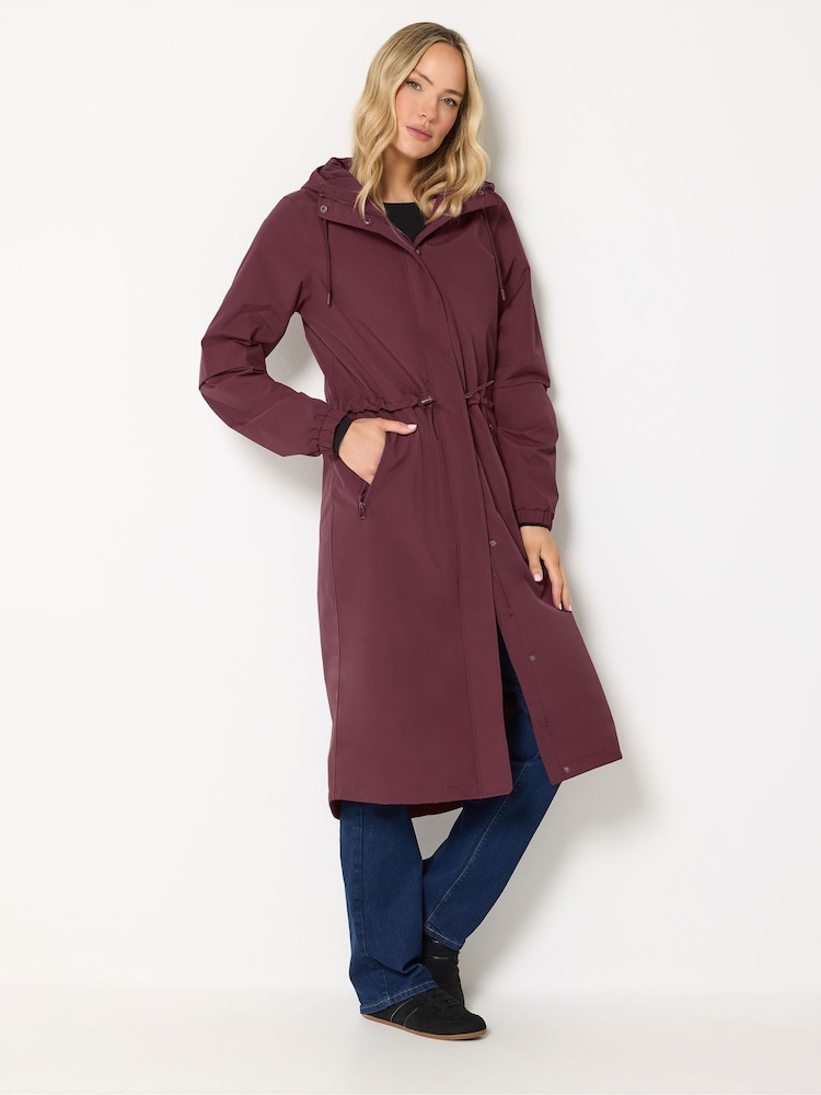 Long Tall Sally Red Waterproof Longline Jacket - Image 2 of 6 Long Tall Sally Red Waterproof Longline Jacket - Image 2 of 6