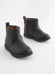 Black Warm Lined Character Boots With Zip Fastening - Image 2 of 6