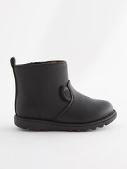 Black Warm Lined Character Boots With Zip Fastening - Image 3 of 6