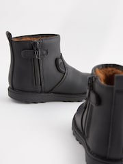 Black Warm Lined Character Boots With Zip Fastening - Image 5 of 6
