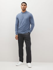 Grey Straight Fit 100% Cotton Chino Trousers - Image 2 of 8