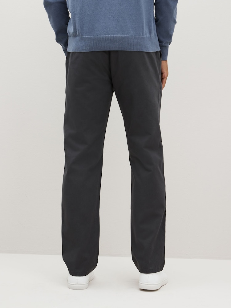 Grey Straight Fit 100% Cotton Chino Trousers - Image 4 of 8