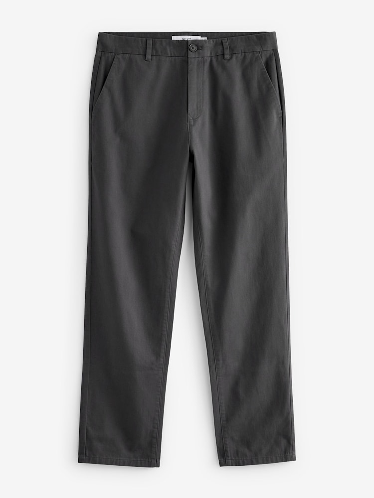 Grey Straight Fit 100% Cotton Chino Trousers - Image 6 of 8