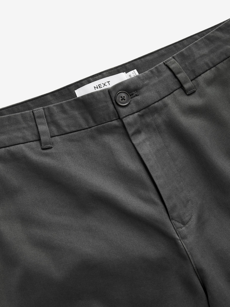 Grey Straight Fit 100% Cotton Chino Trousers - Image 7 of 8
